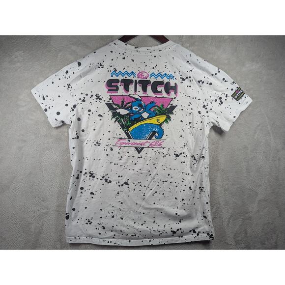 Surfer Stitch "Experiment 626" Lilo & Stitch Retro Splatter Print MEDIUM T-shirt - Picture 6 of 8